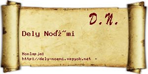 Dely Noémi névjegykártya